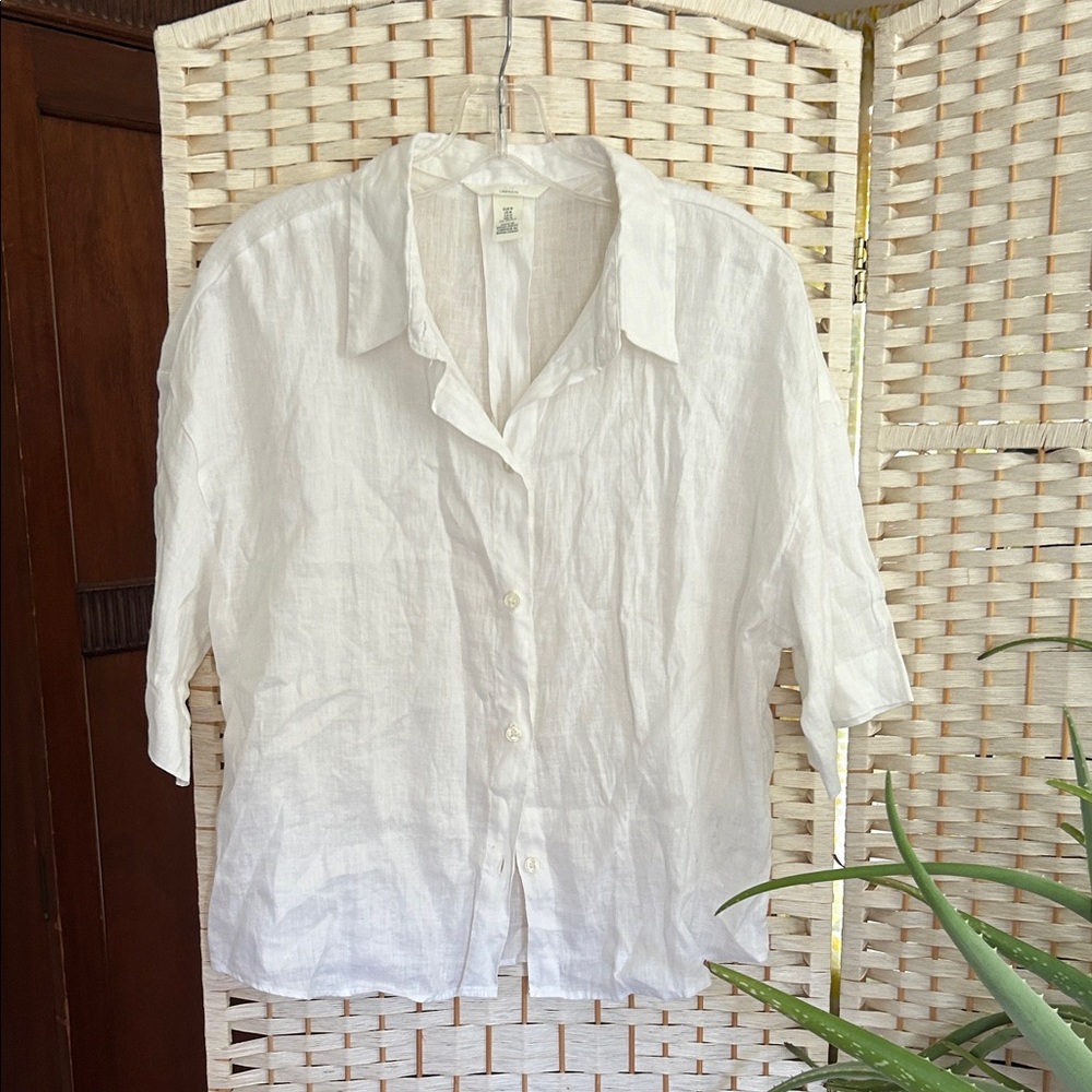 H&M Ivory Linen Shirt
